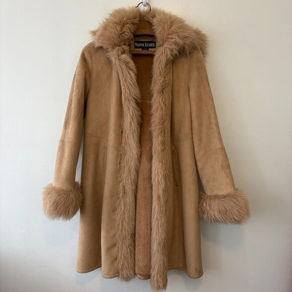 Marvin Richards Jackets & Blazers - Vintage Marvin Richards Penny Lane Coat Size Large Faux Suede / Fur